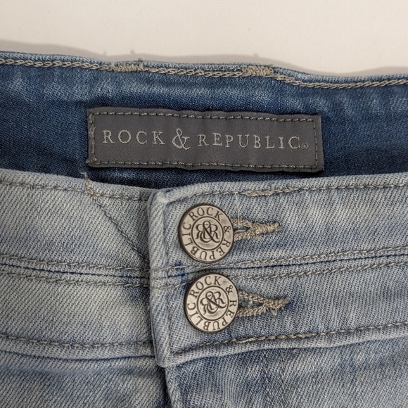 Rock & Republic Bonnaroo Denim Frayed Hem Jeans Shorts Women's Size 16 - Picture 9 of 10